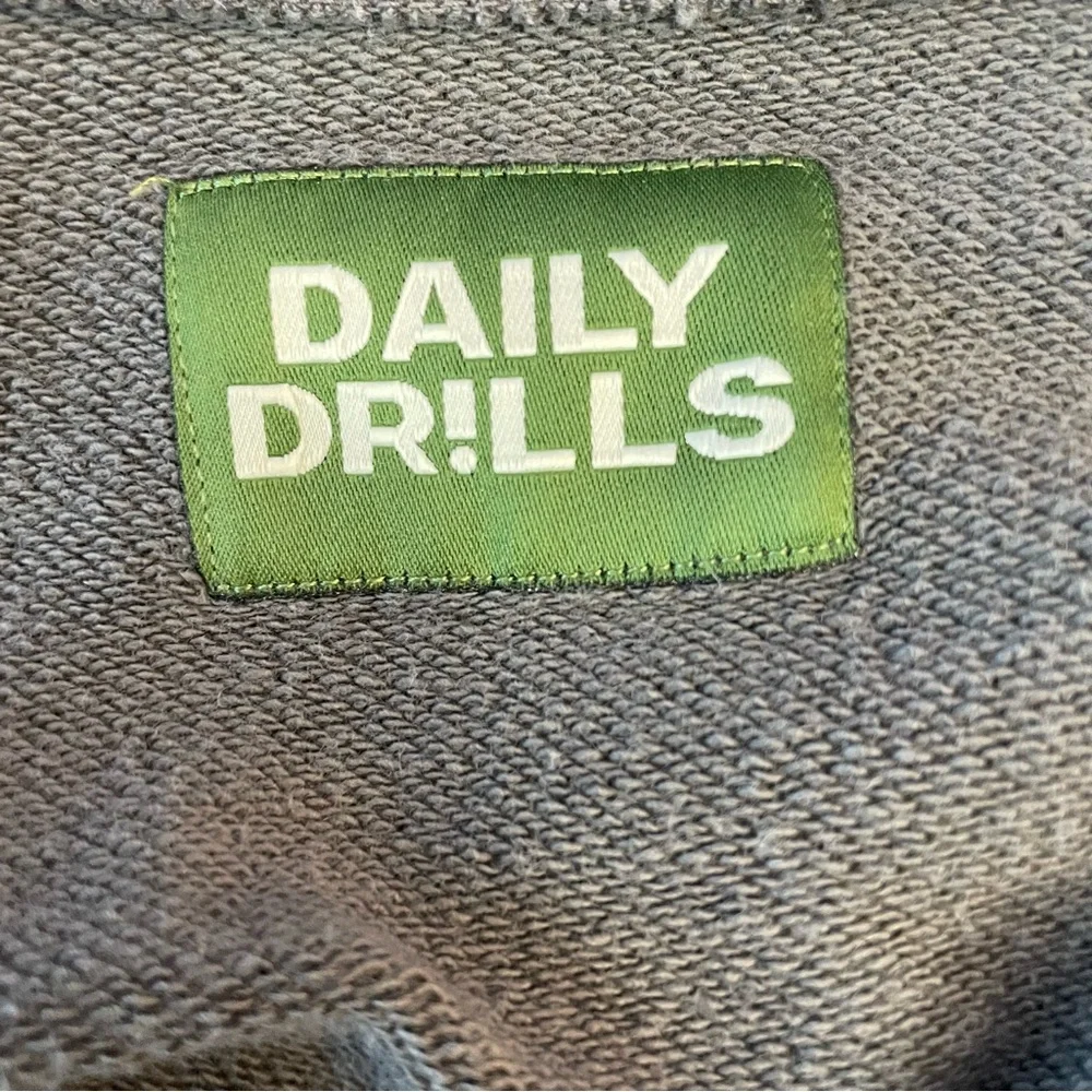 Daily Drills Oversized Crew Neck Sweatshirt Unisex M/L Vintage Black - Picture 14 of 15